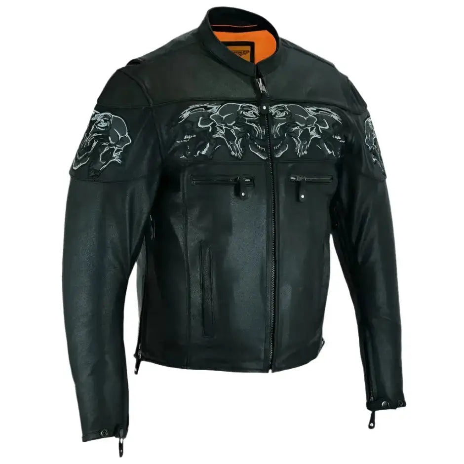 Mens Leather Motorcycle Jacket-1