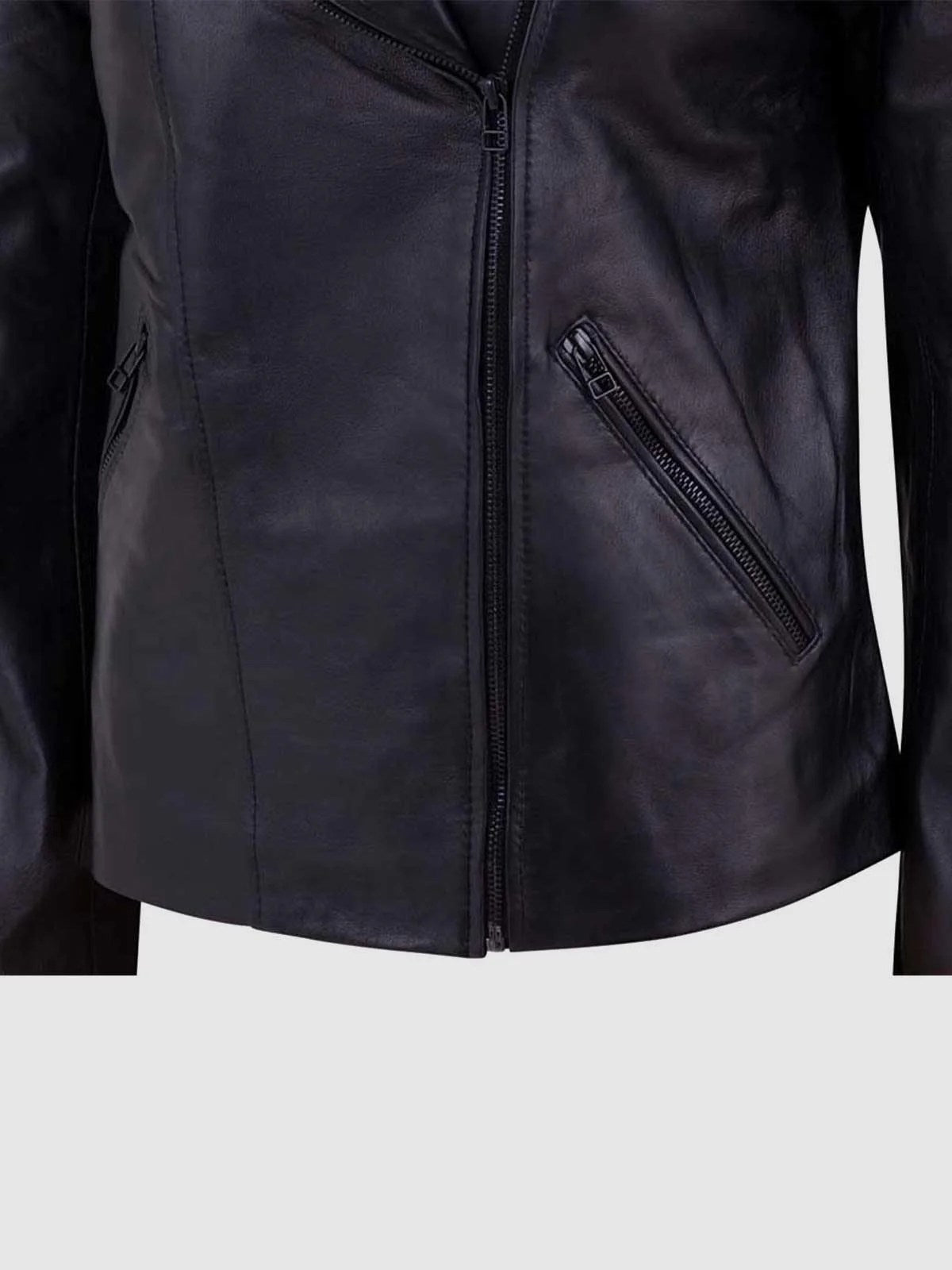 Female Motorcycle Leather Jacket-4