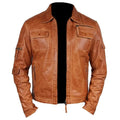 Men’s Leather Motorcycle Jacket-0