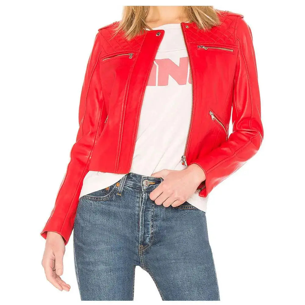 Women’s Leather Motorcycle Jacket-2
